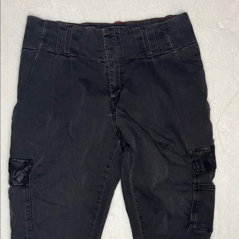 Alice + Olivia Cargo Leather Cropped Jeans Vintage Size 6